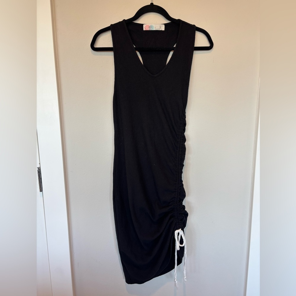 Free People Beach Black Ruched Swim Coverup 217